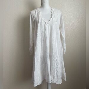 Natalie Martin Fiore short dress 100% cotton gauze mini dress buttons V-Neck